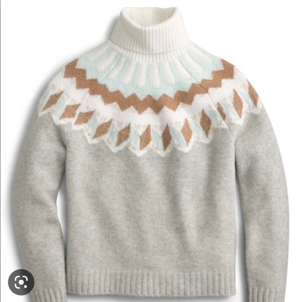J.CREW Fair Isle Turtleneck Sweater Supersoft Yarn